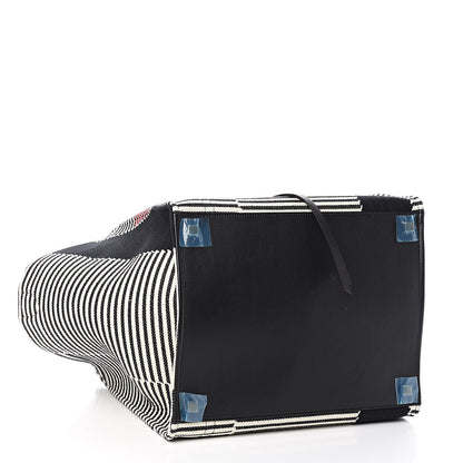 Celine Cotton Canvas Stripped Medium Phantom Luggage Multicolor 4 of 10