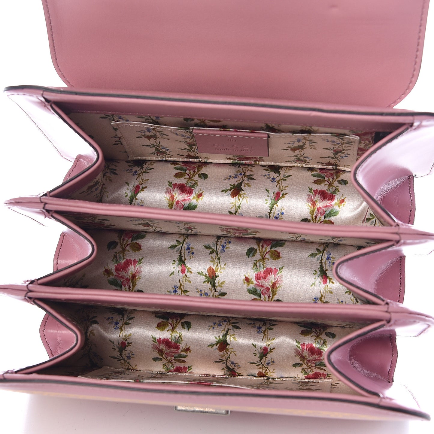 Calfskin Bamboo Crystal Mini Thiara Top Handle Bag Carmine Rose Gold
