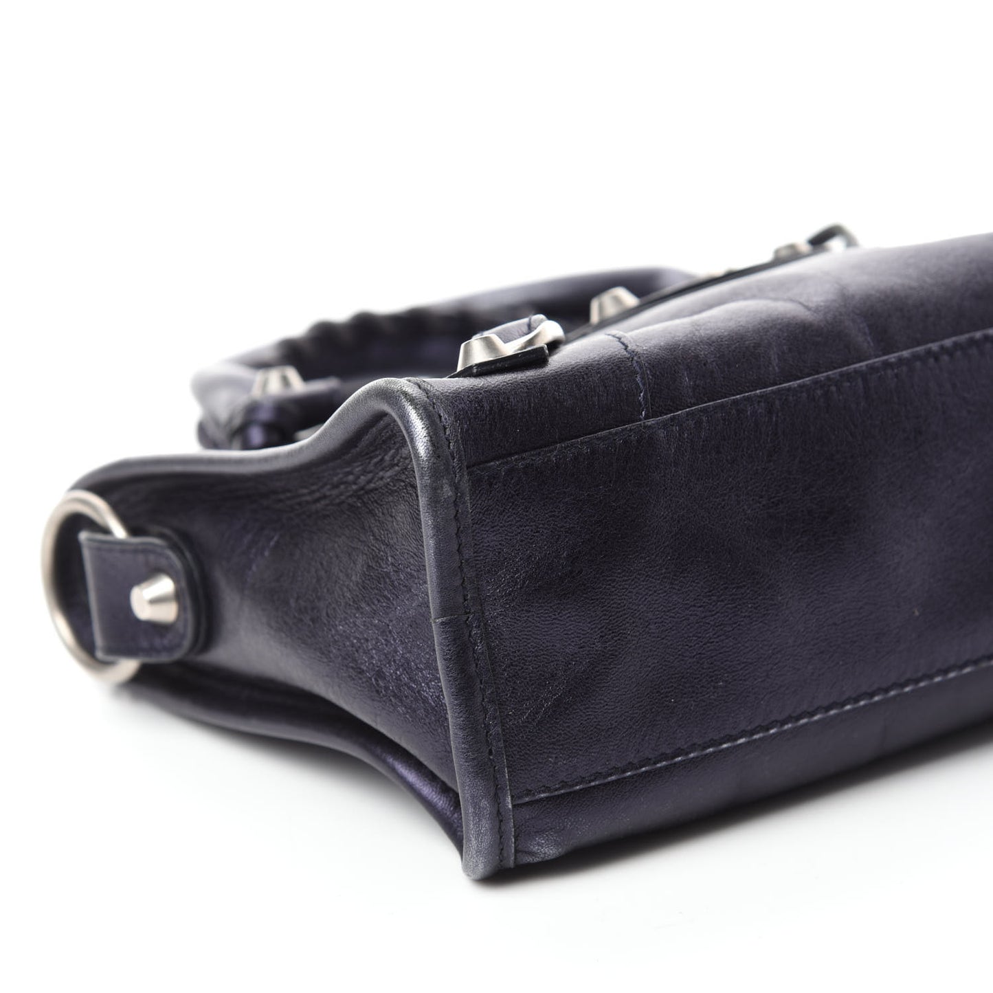 Metallic Agneau Classic Silver Hardware Mini City Maree