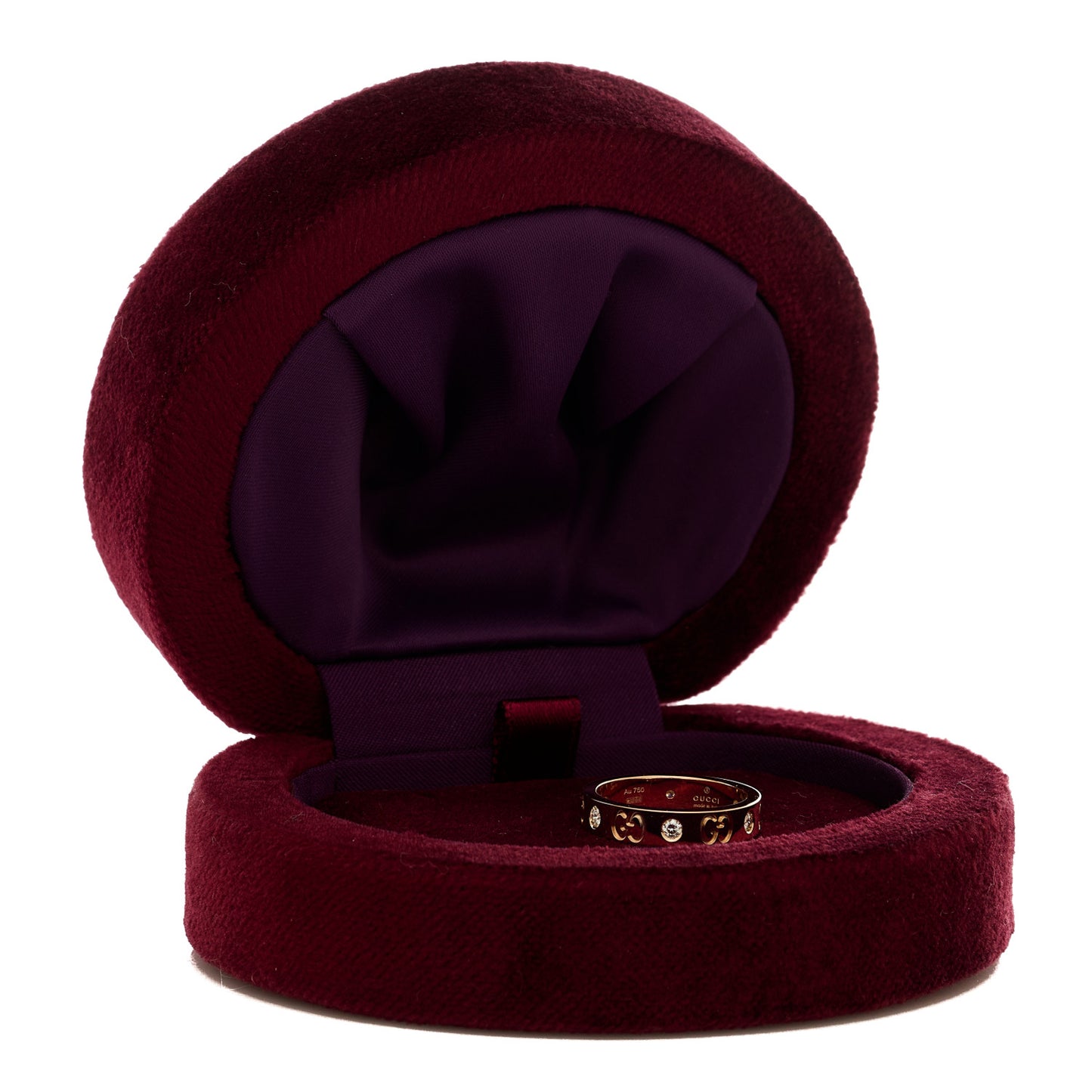 18K Rose Gold Diamond Icon Band Ring 50 5.5
