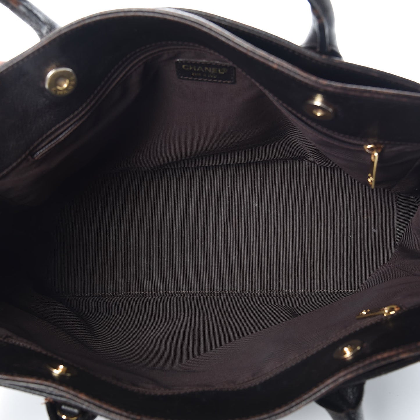 Calfskin Cerf Executive Shopper Tote Dark Brown