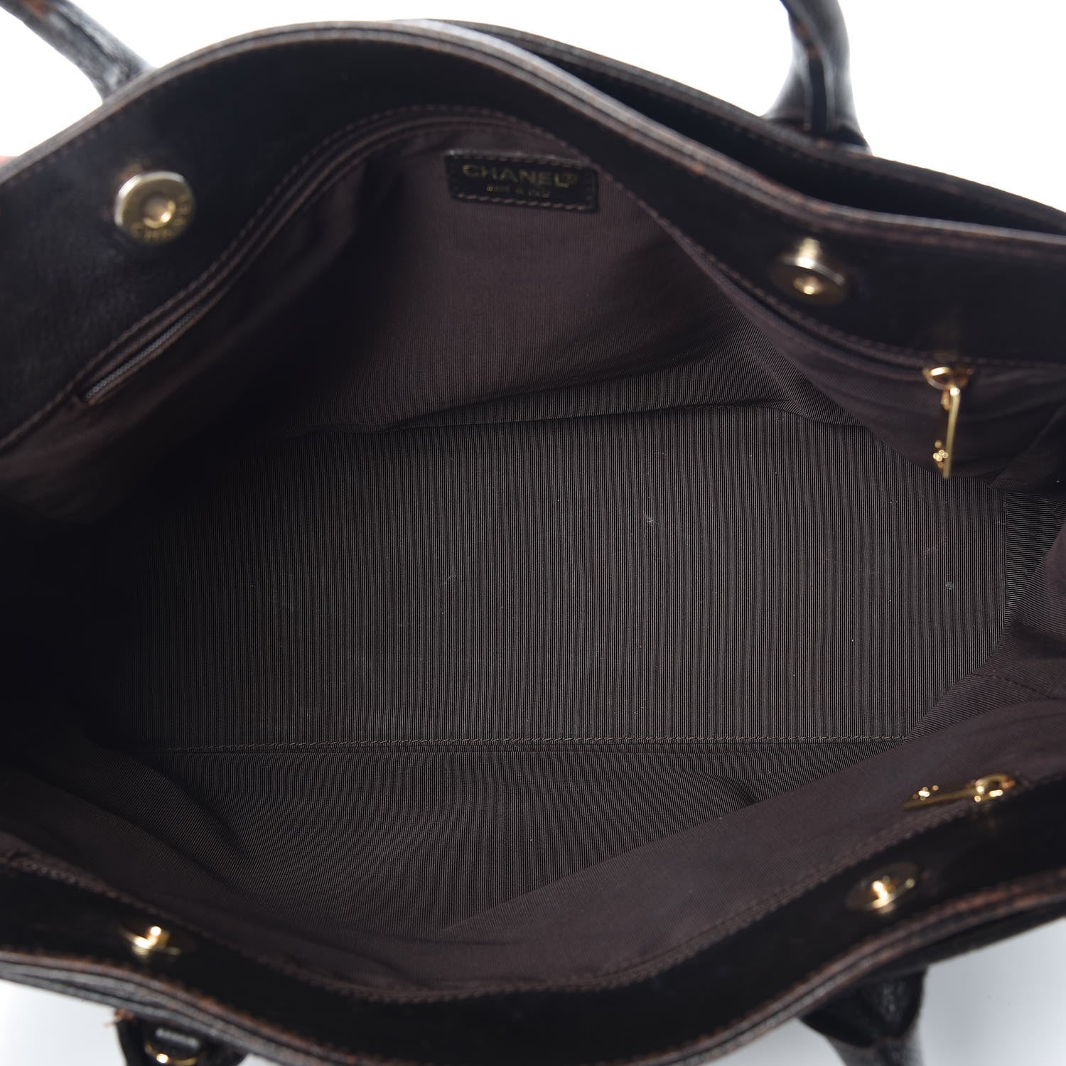 Chanel Calfskin Cerf Executive Shopper Tote Dark Brown 8 of 14