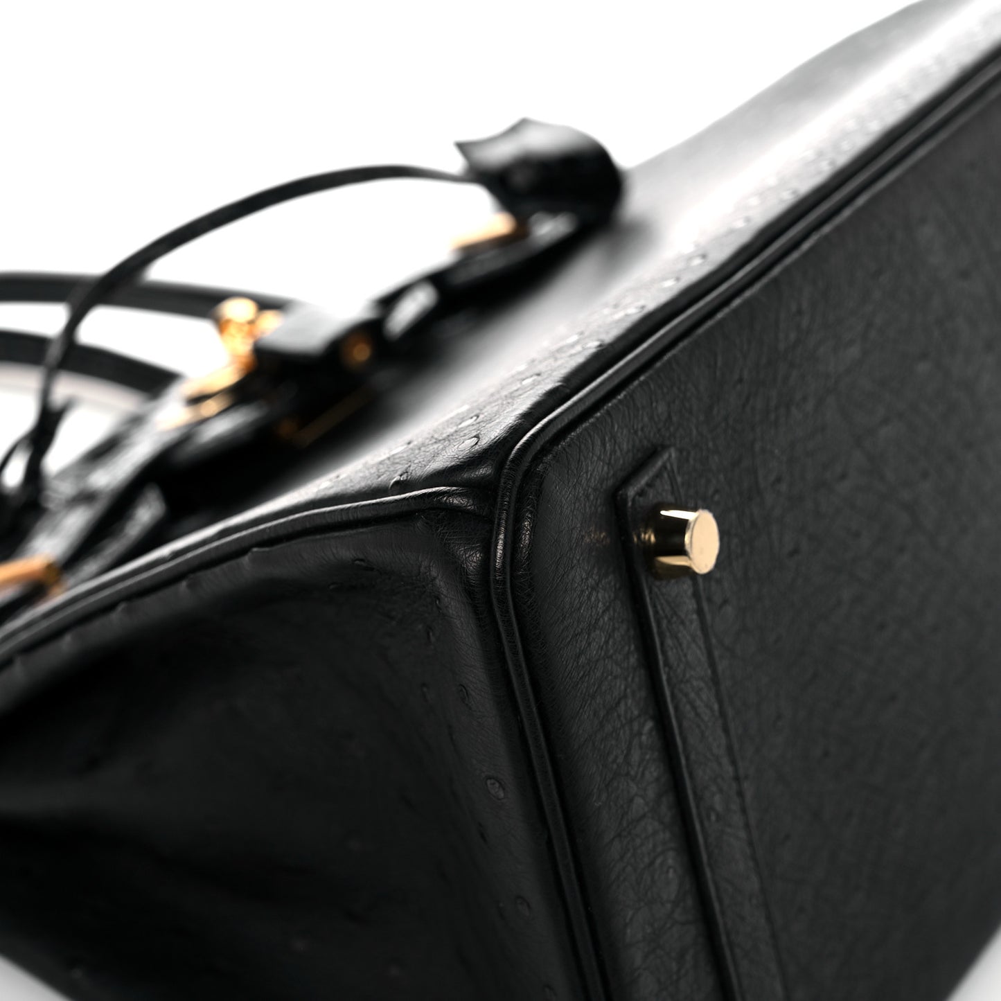 Ostrich Shiny Alligator Birkin Touch 30 Black
