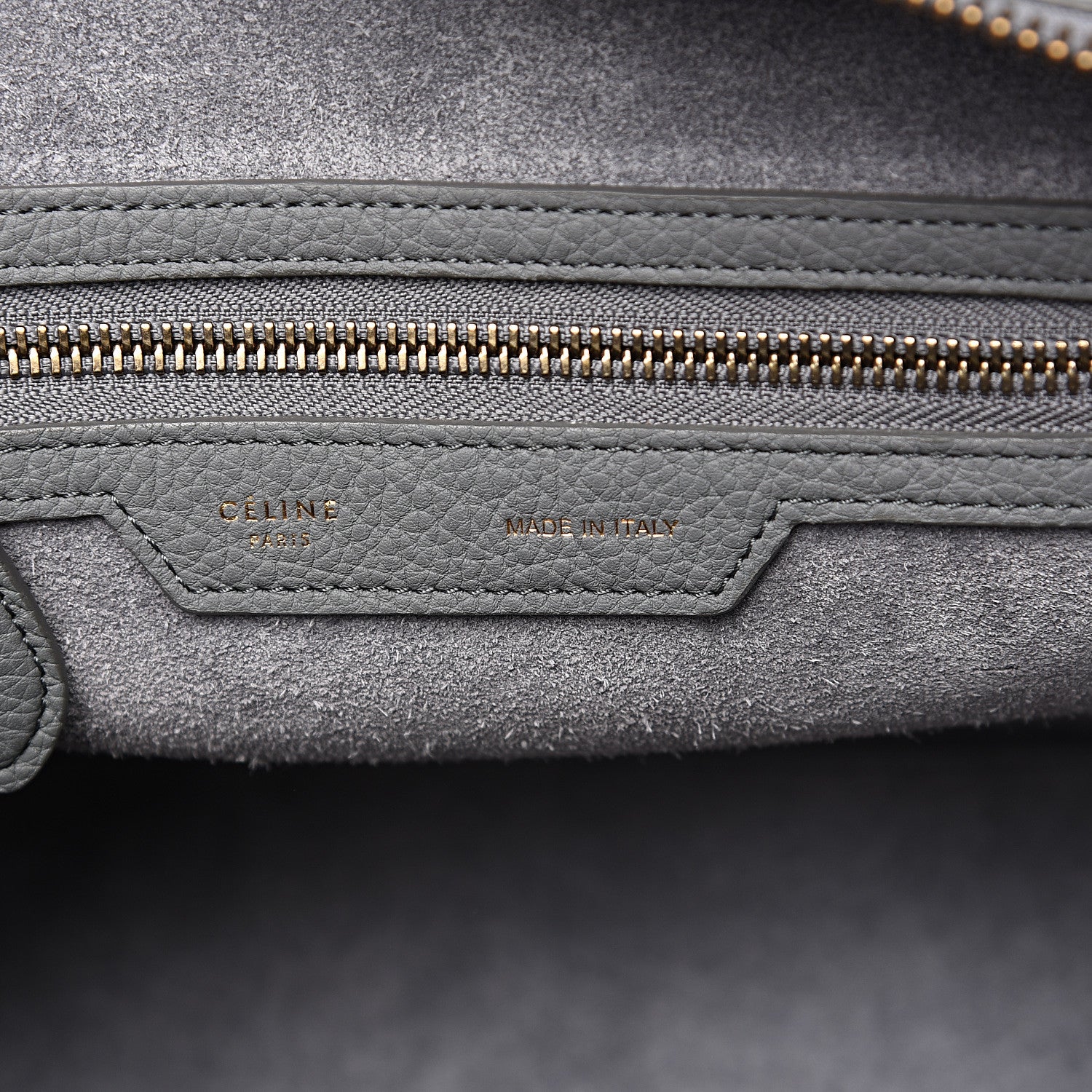 Celine Baby Drummed Calfskin Micro Luggage Kohl 5 of 8