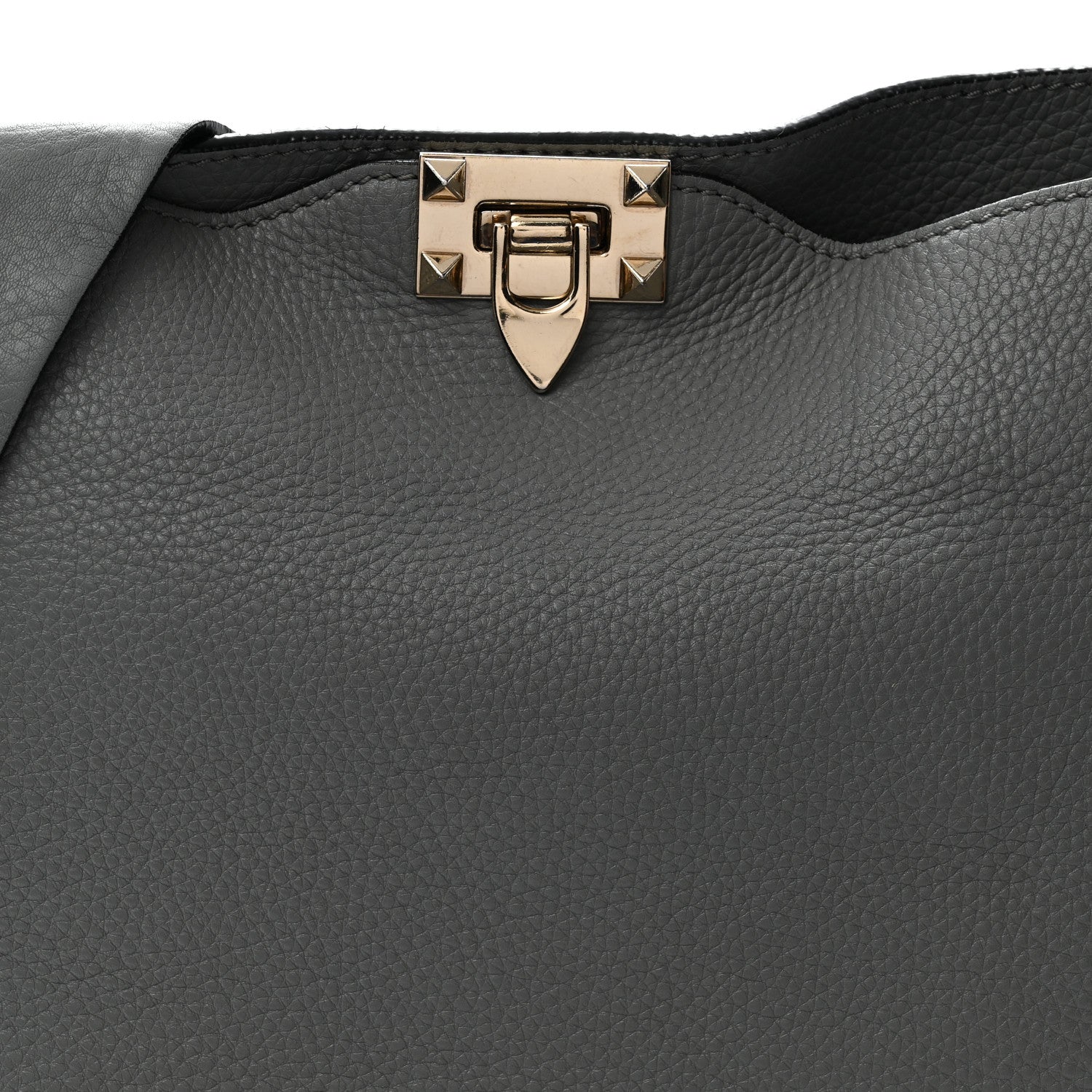 Valentino Garavani Pebbled Calfskin Small Rockstud Flip-Lock Messenger Bag Light Stone 1 of 11