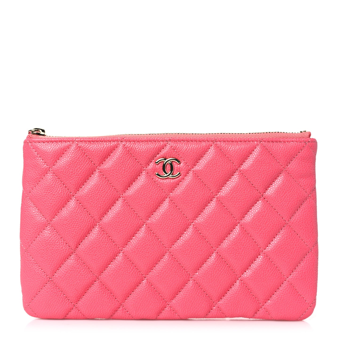 Caviar Quilted Cosmetic Case Pink