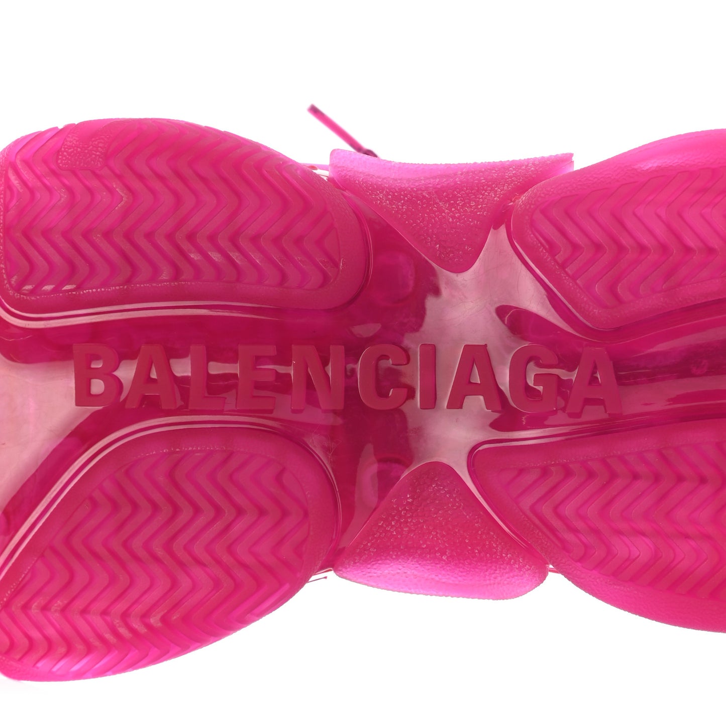 Fabric Mesh Clear Sole Fluo Womens Triple S Sneakers 41 Pink