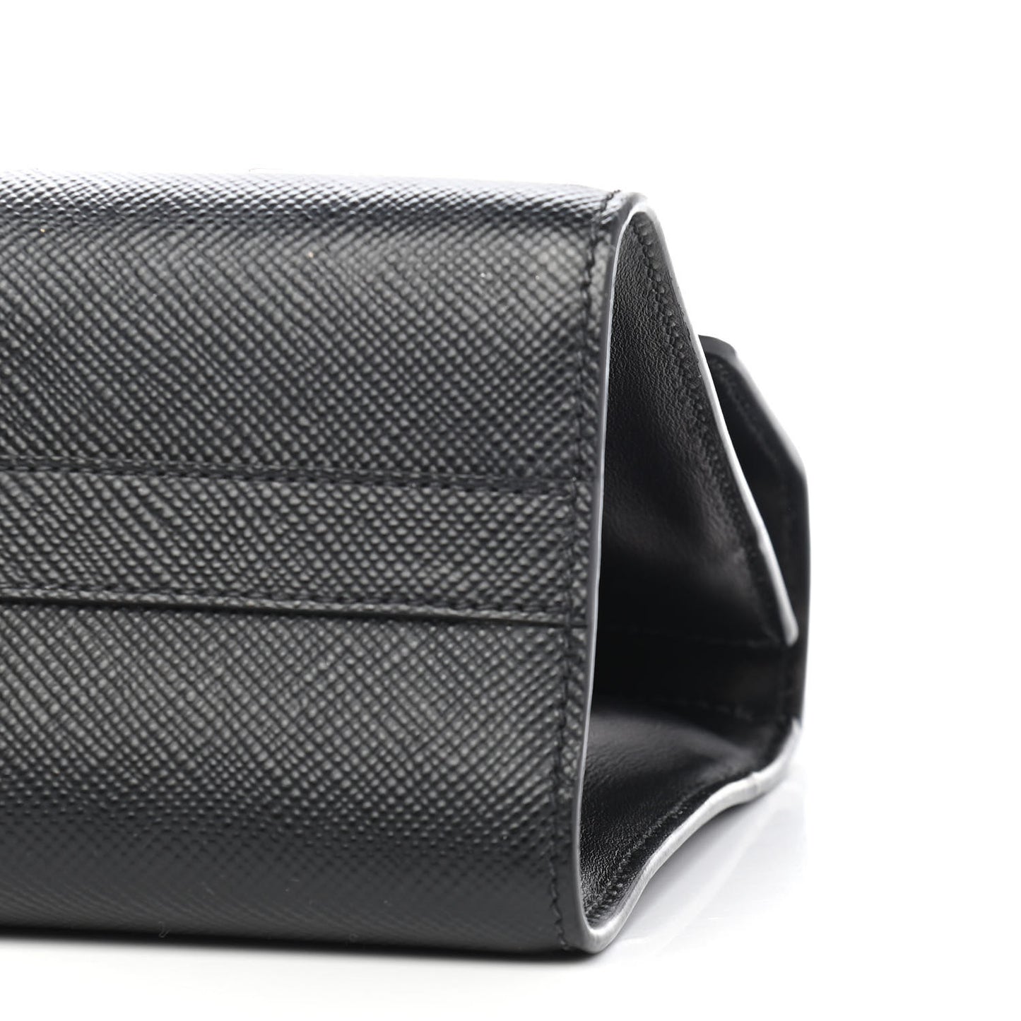 Saffiano Cuir Calfskin Monochrome Robot Patches Envelope Flap Chain Shoulder Bag Black