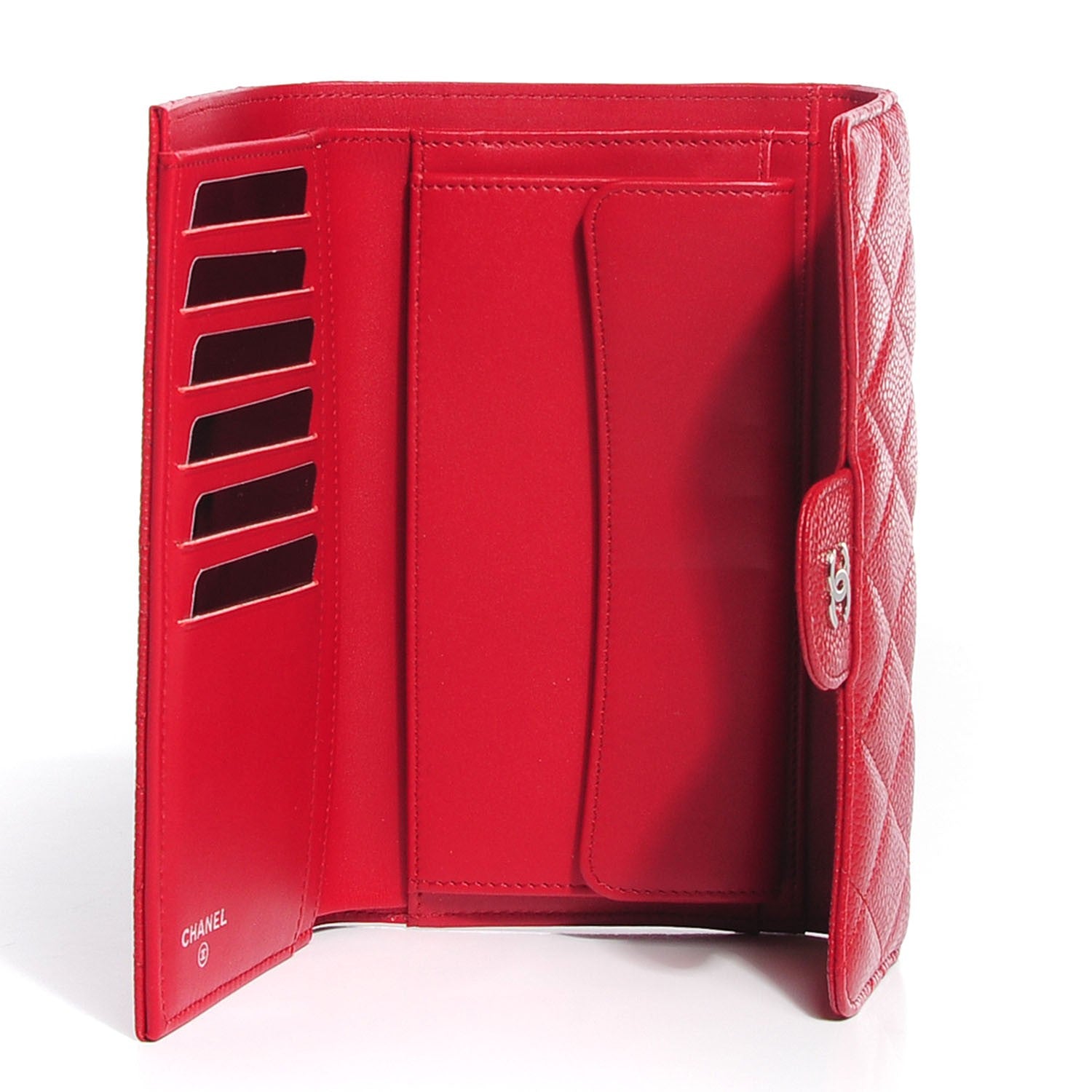 Chanel Caviar Quilted Large Flap Wallet Red 5 of 9