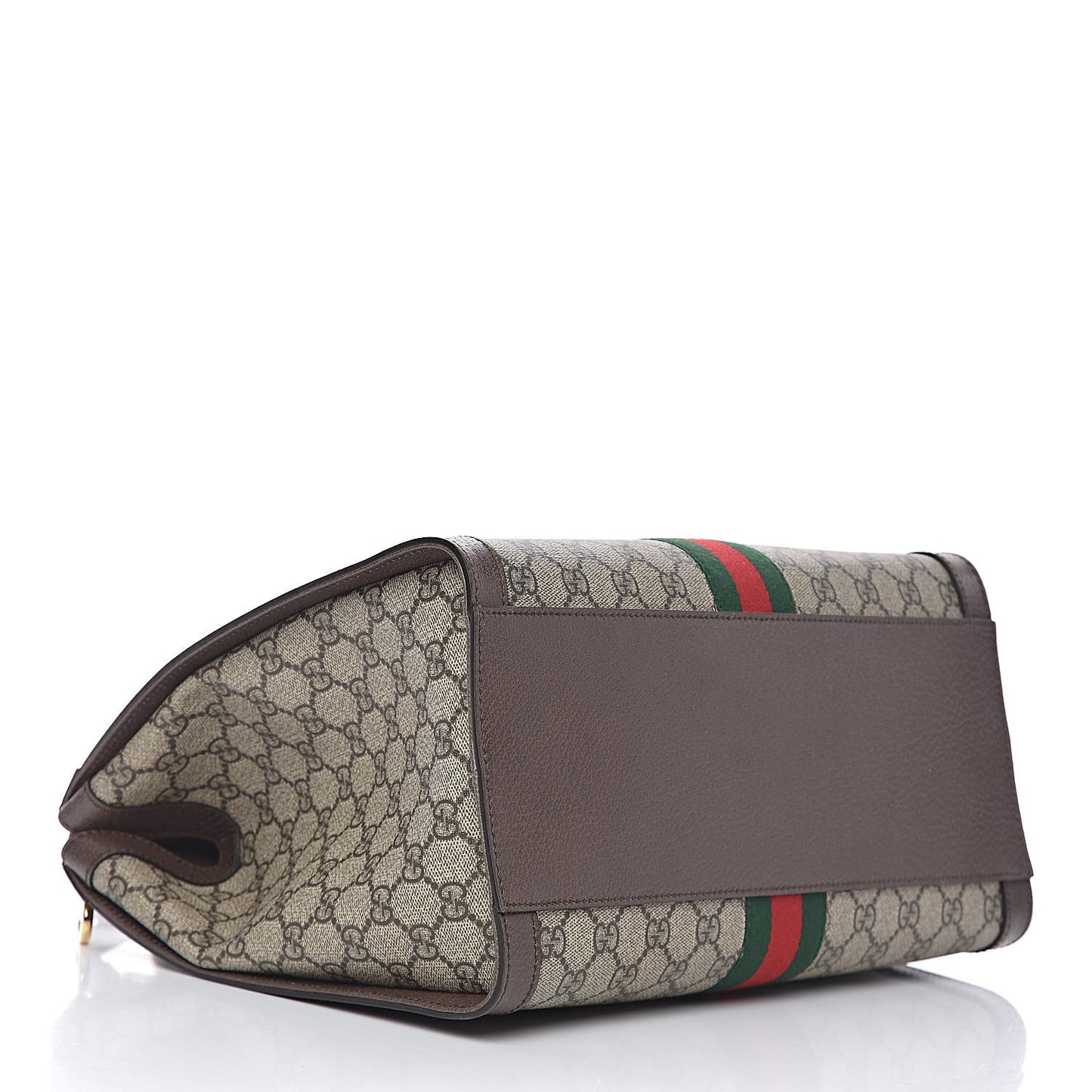GG Supreme Monogram Web Medium Ophidia Tote Bag Brown