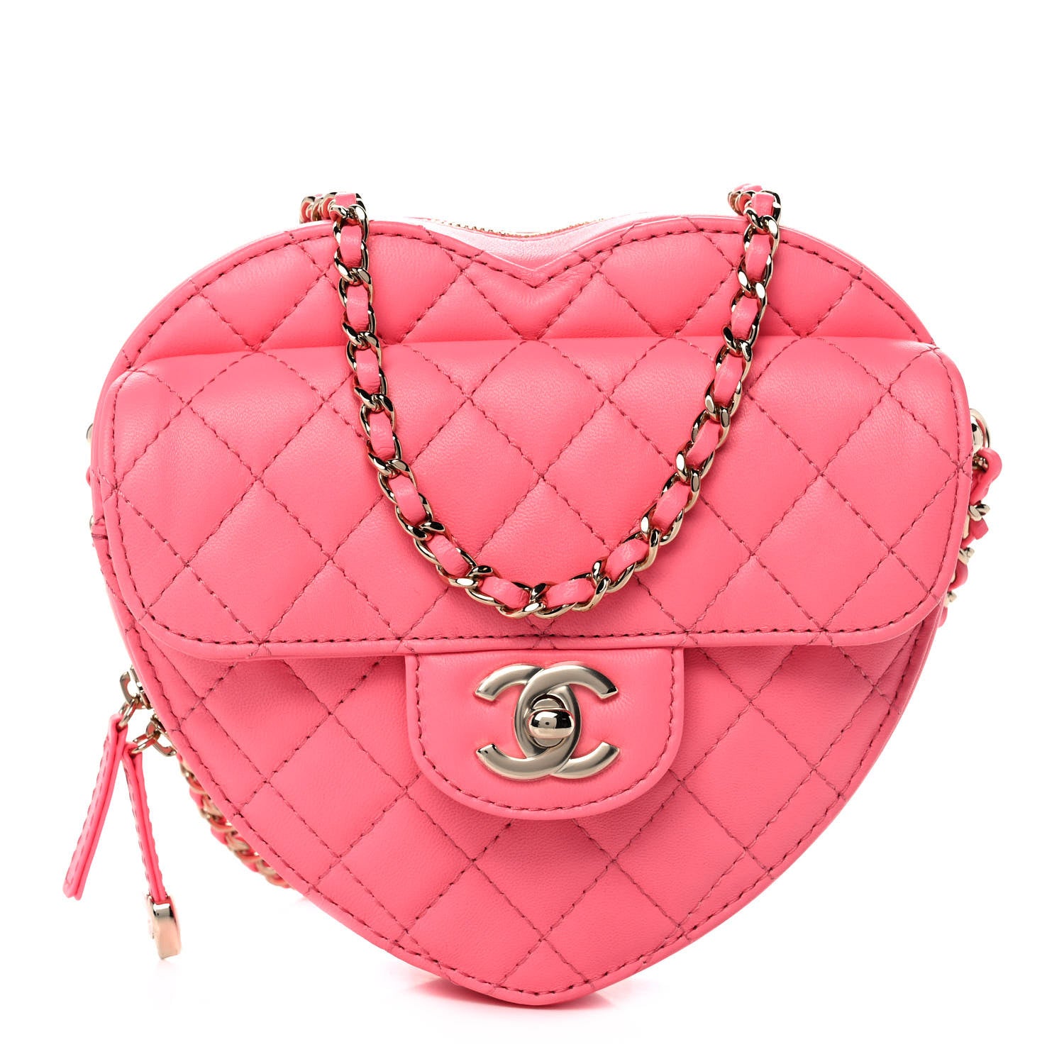 Chanel Lambskin Quilted CC In Love Heart Bag Pink 1 of 11
