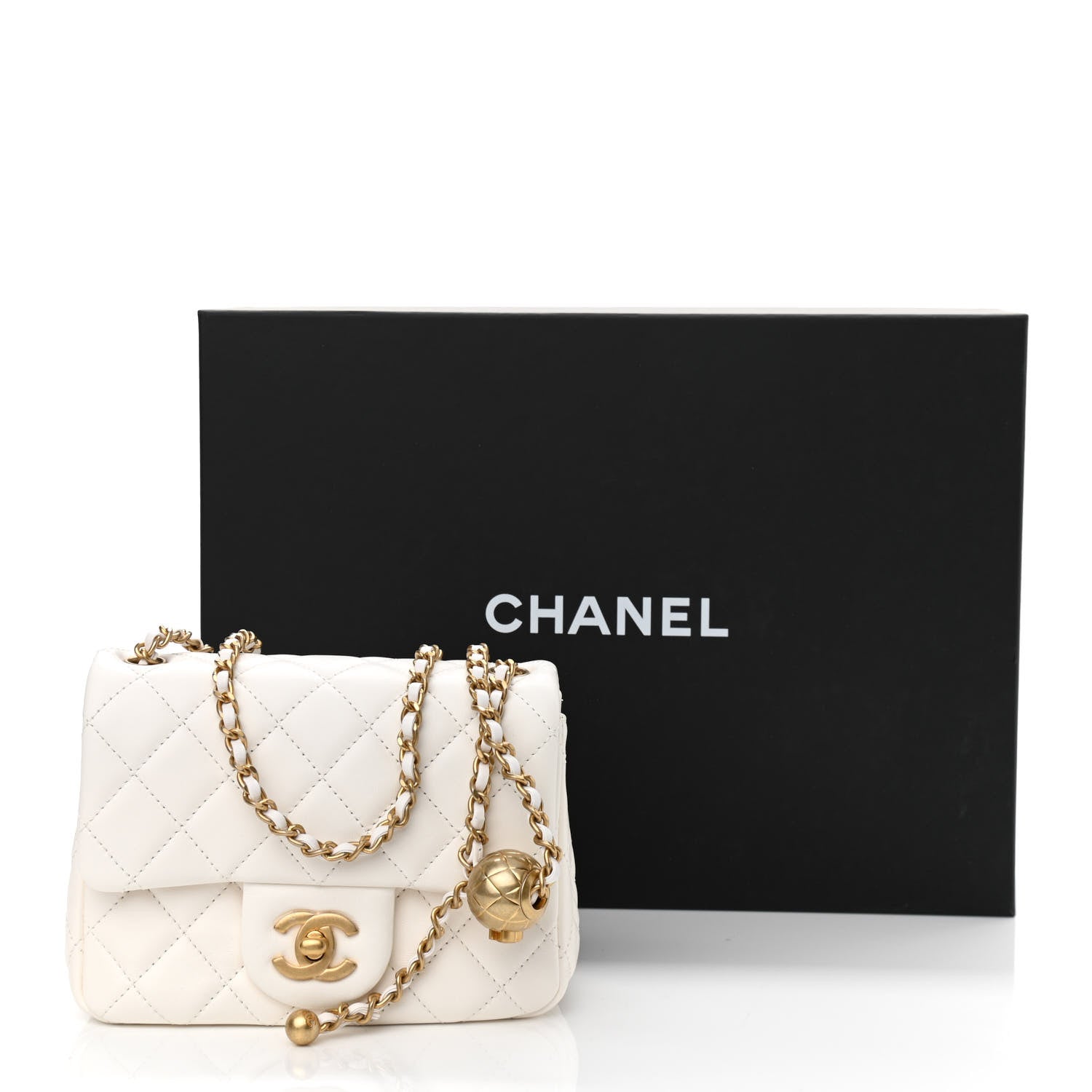 Chanel Lambskin Quilted Mini Pearl Crush Flap White 11 of 11