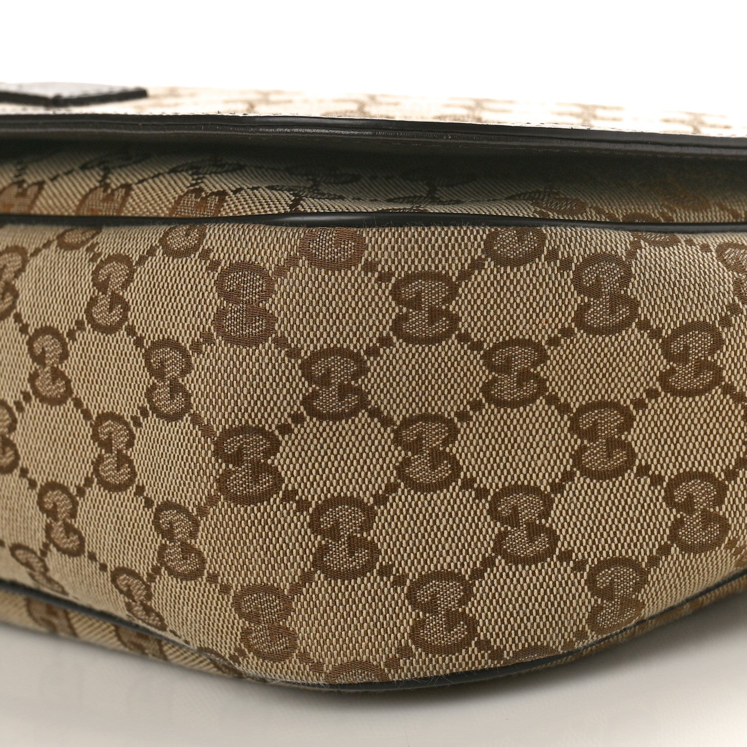 Gucci Monogram Large Flap Messenger Bag Beige Dark Brown 10 of 10