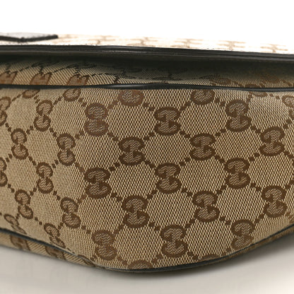 Gucci Monogram Large Flap Messenger Bag Beige Dark Brown 10 of 10