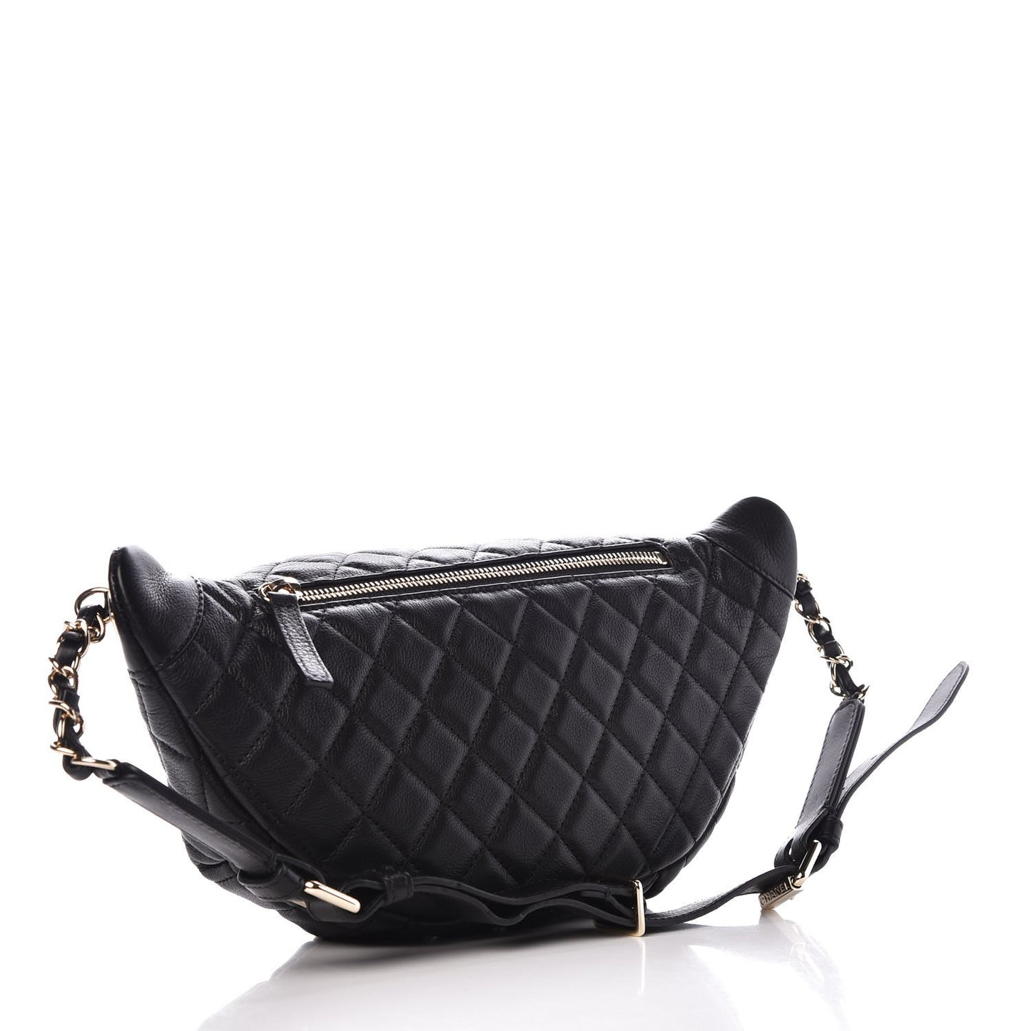 Calfskin Quilted Waist Bag Black