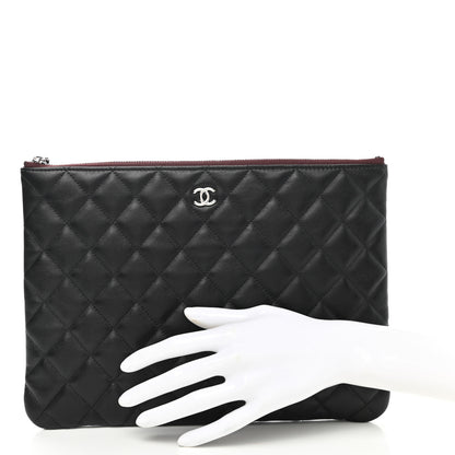 Chanel Lambskin Quilted Medium Cosmetic Case Black 2 of 8