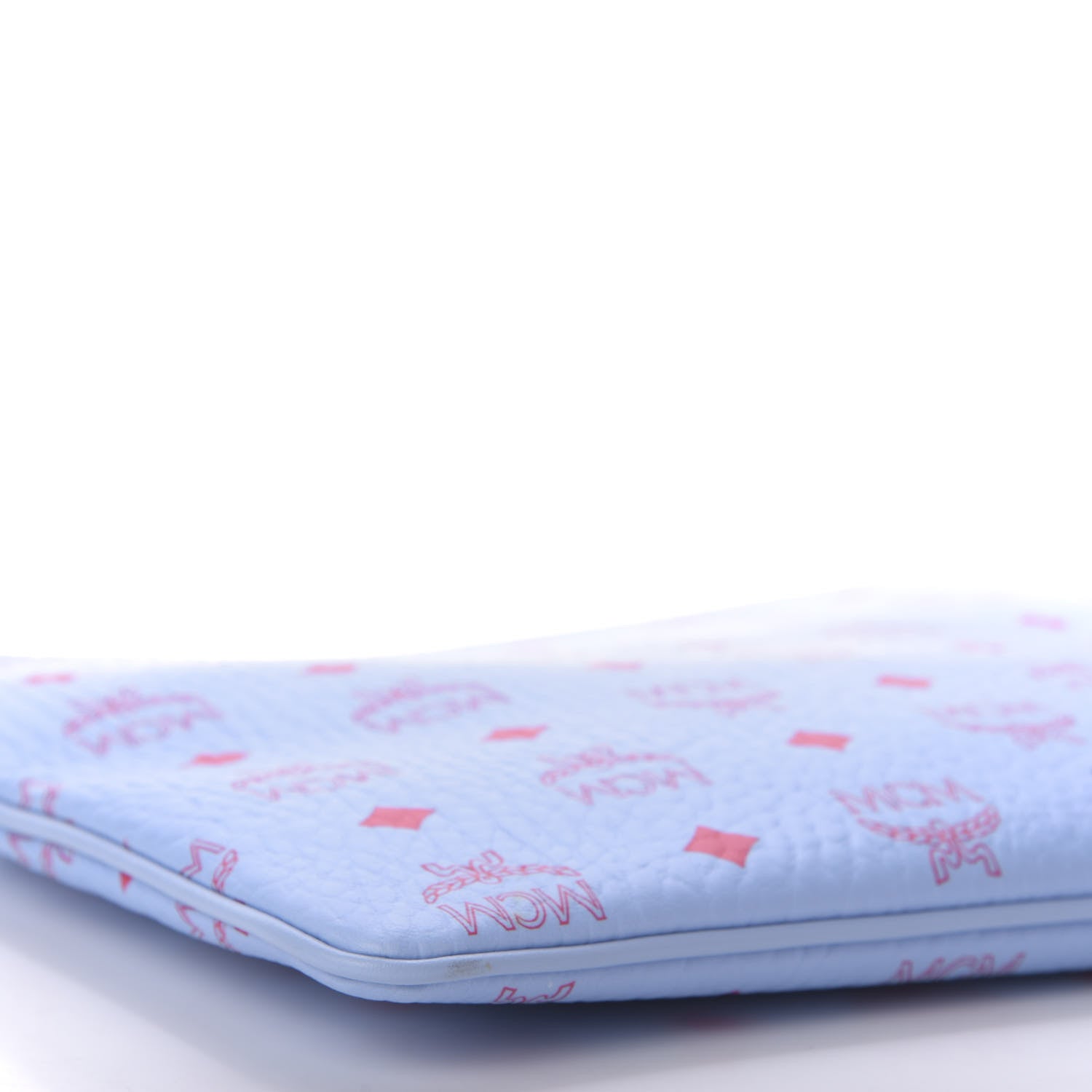 MCM Visetos Original Medium Pouch Light Blue Red 6 of 9