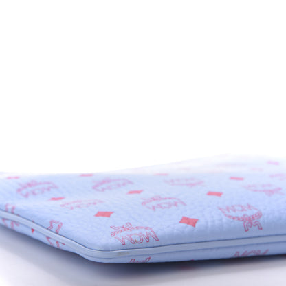 MCM Visetos Original Medium Pouch Light Blue Red 6 of 9