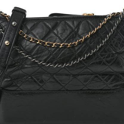Chanel Aged Calfskin Quilted Medium Gabrielle Hobo Black 8 of 11