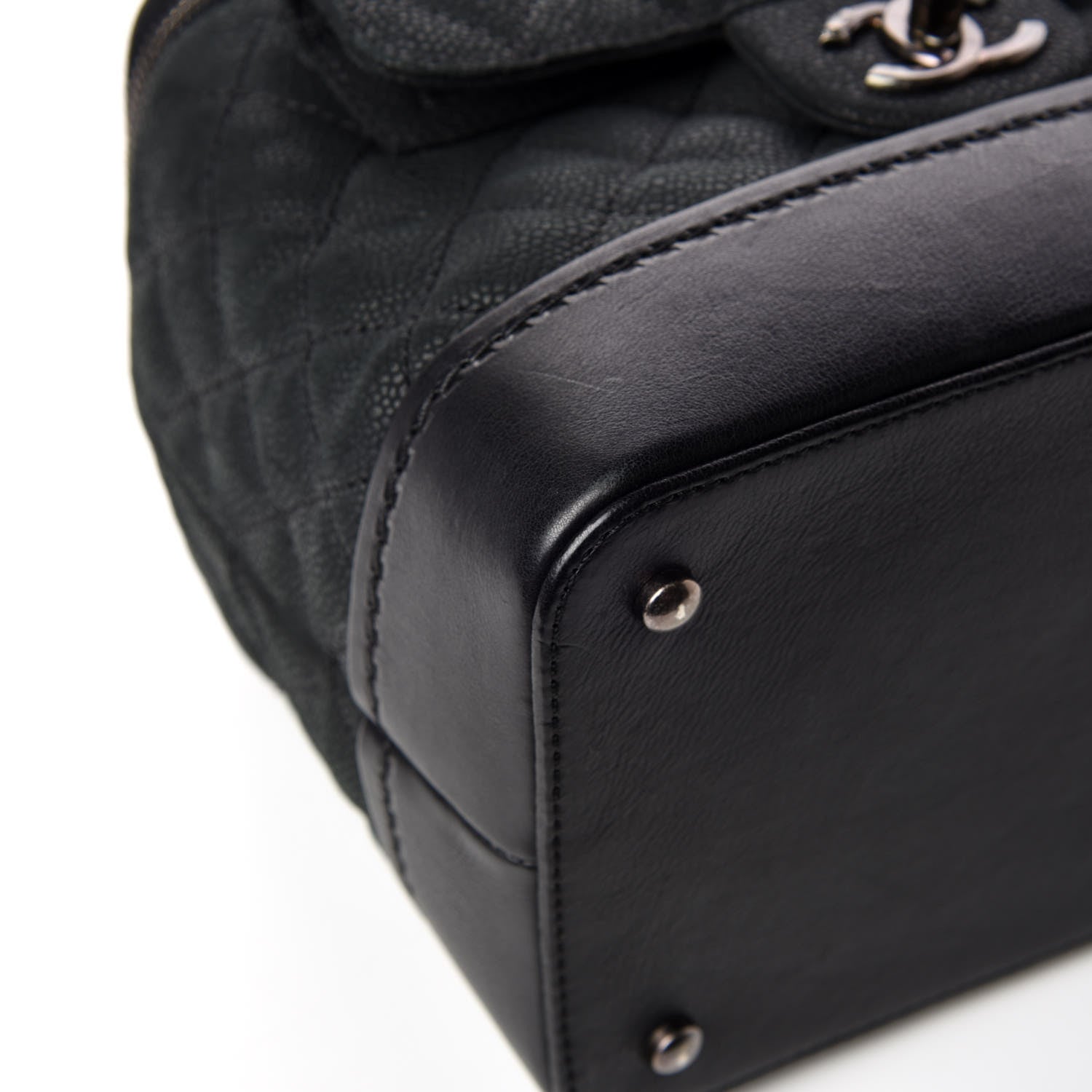Chanel Iridescent Grained Calfskin Quilted Globe Trotter Vanity Case Black 10 of 12