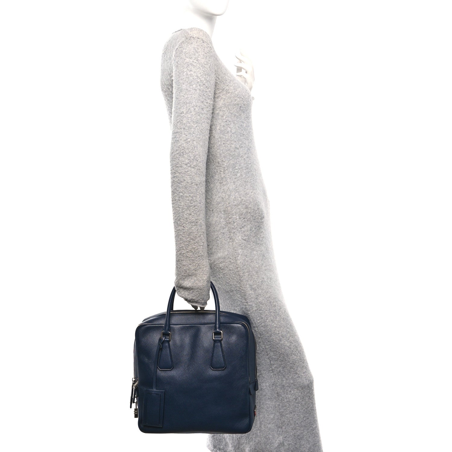 Prada Saffiano Travel Briefcase Baltico 2 of 14