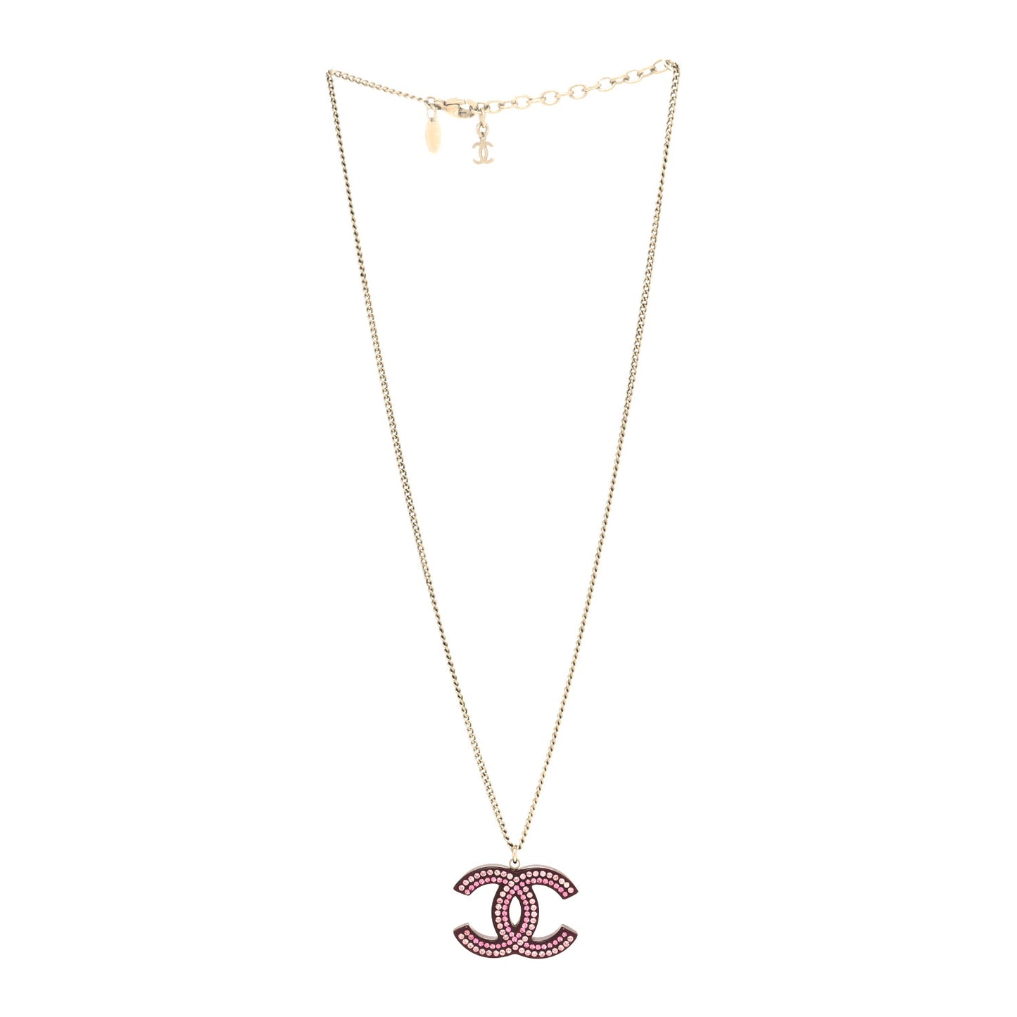 Resin Crystal CC Necklace Purple Pink