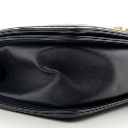 Chanel Lambskin Braided Woven Medium Boy Flap Navy Black 9 of 11