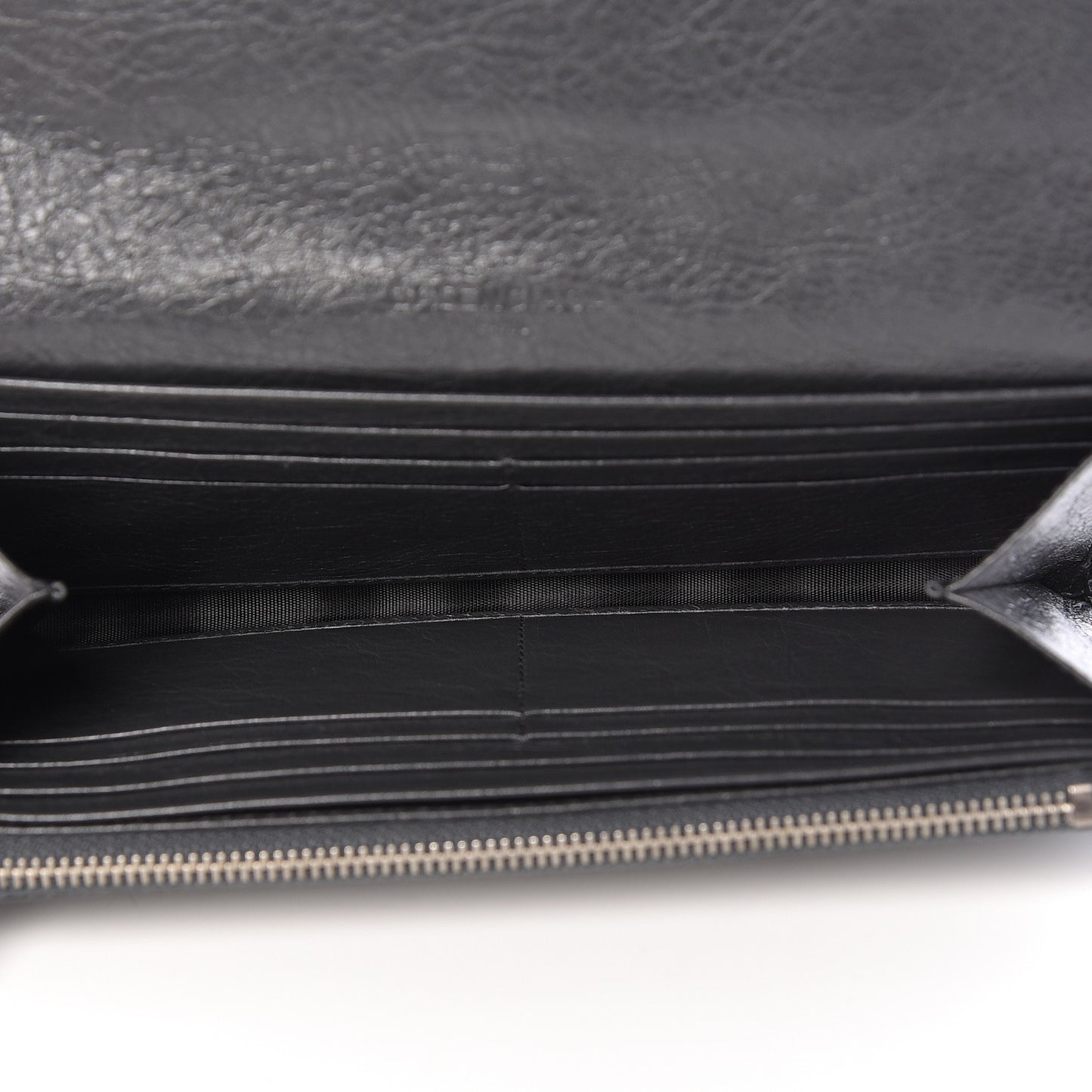Agneau Classic Silver Hardware Money Wallet Gris Fossile