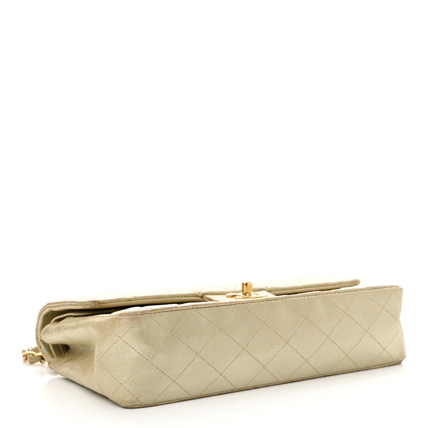 Chanel Metallic Lambskin Quilted Medium Double Flap Gold 4 of 23