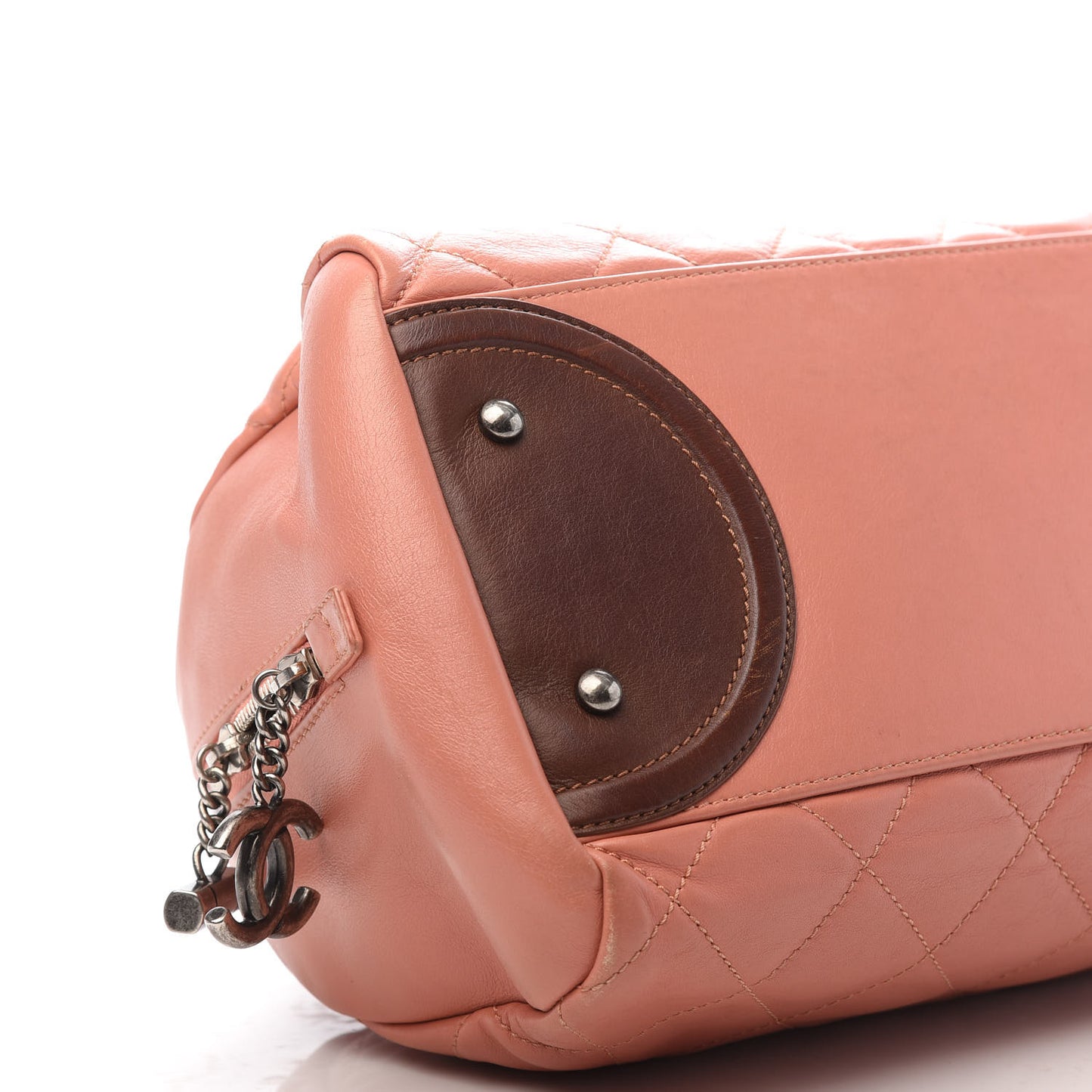 Calfskin Quilted Country Chic Bowler Pink