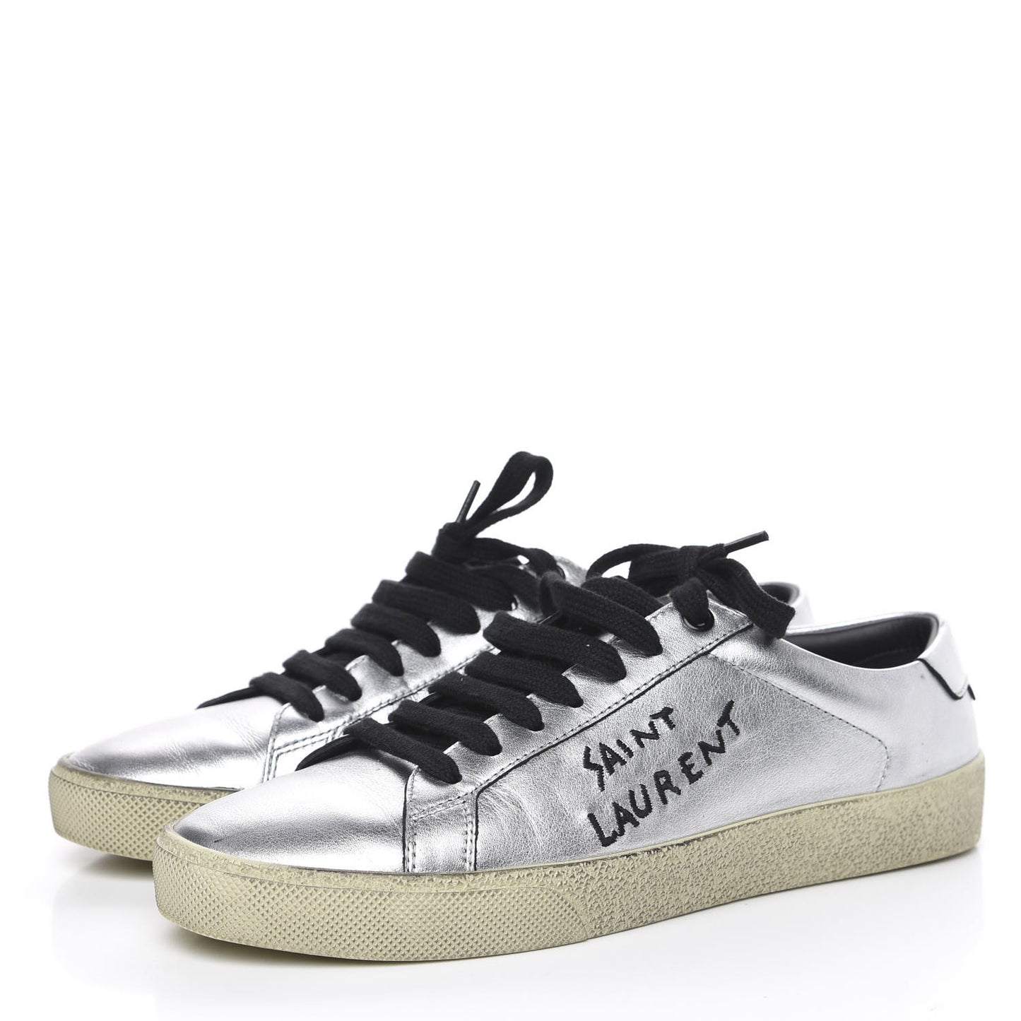 Calfskin Court Classic Sneakers 38.5 Silver