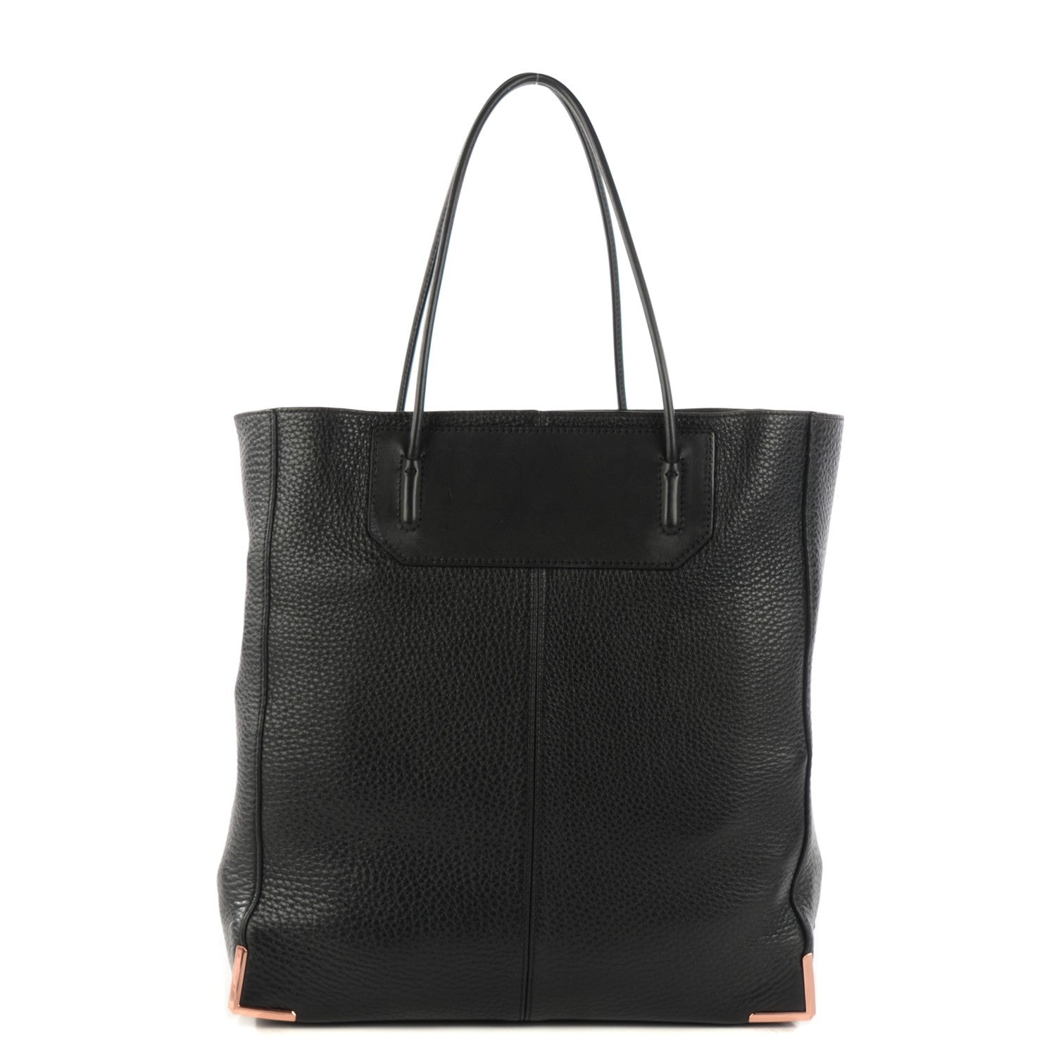 Alexander Wang Pebbled Calfskin Prisma Skeletal Tote Black Rose Gold Hardware 1 of 9