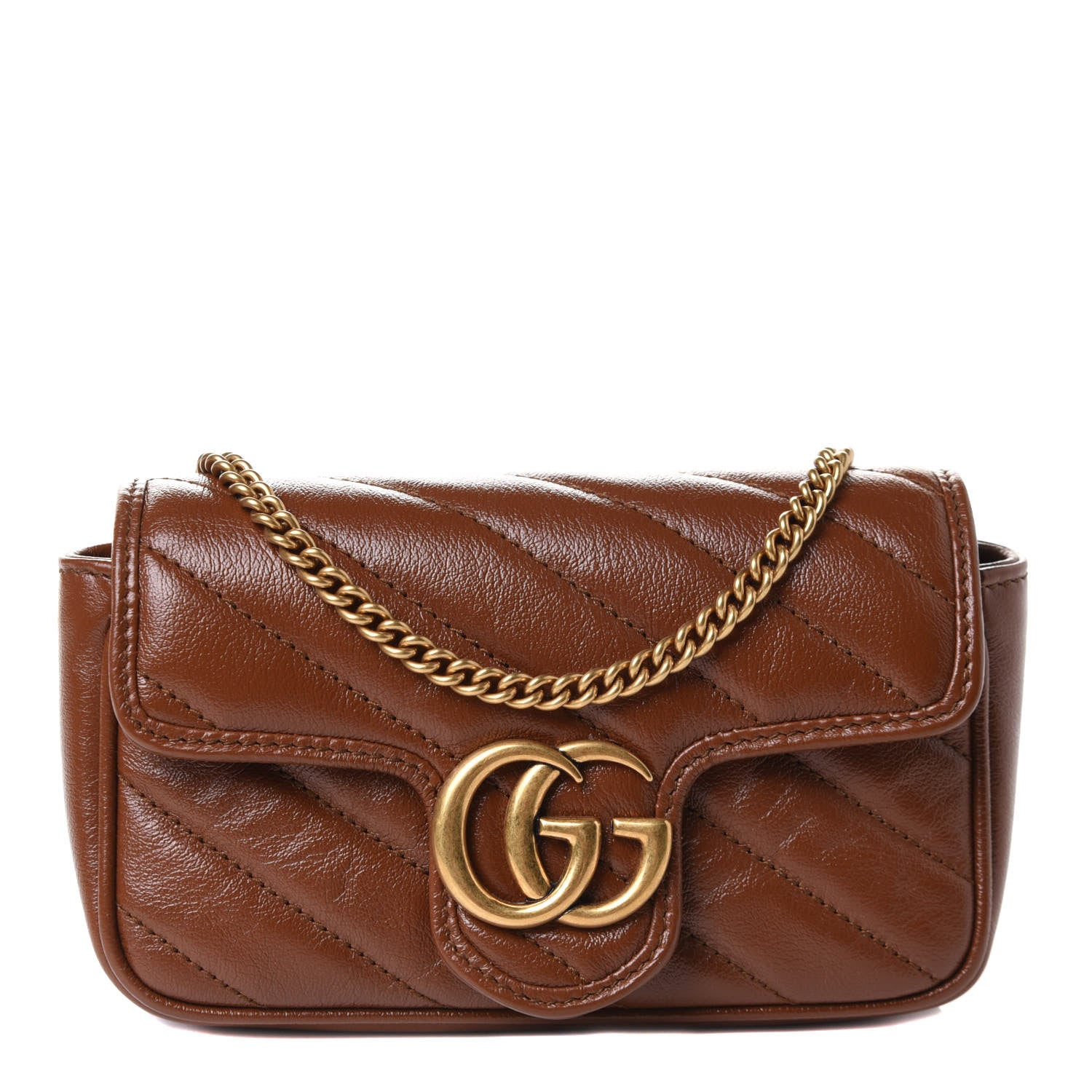 Gucci Azalea Calfskin Matelasse Diagonal Super Mini GG Marmont Shoulder Bag Cuir 1 of 13