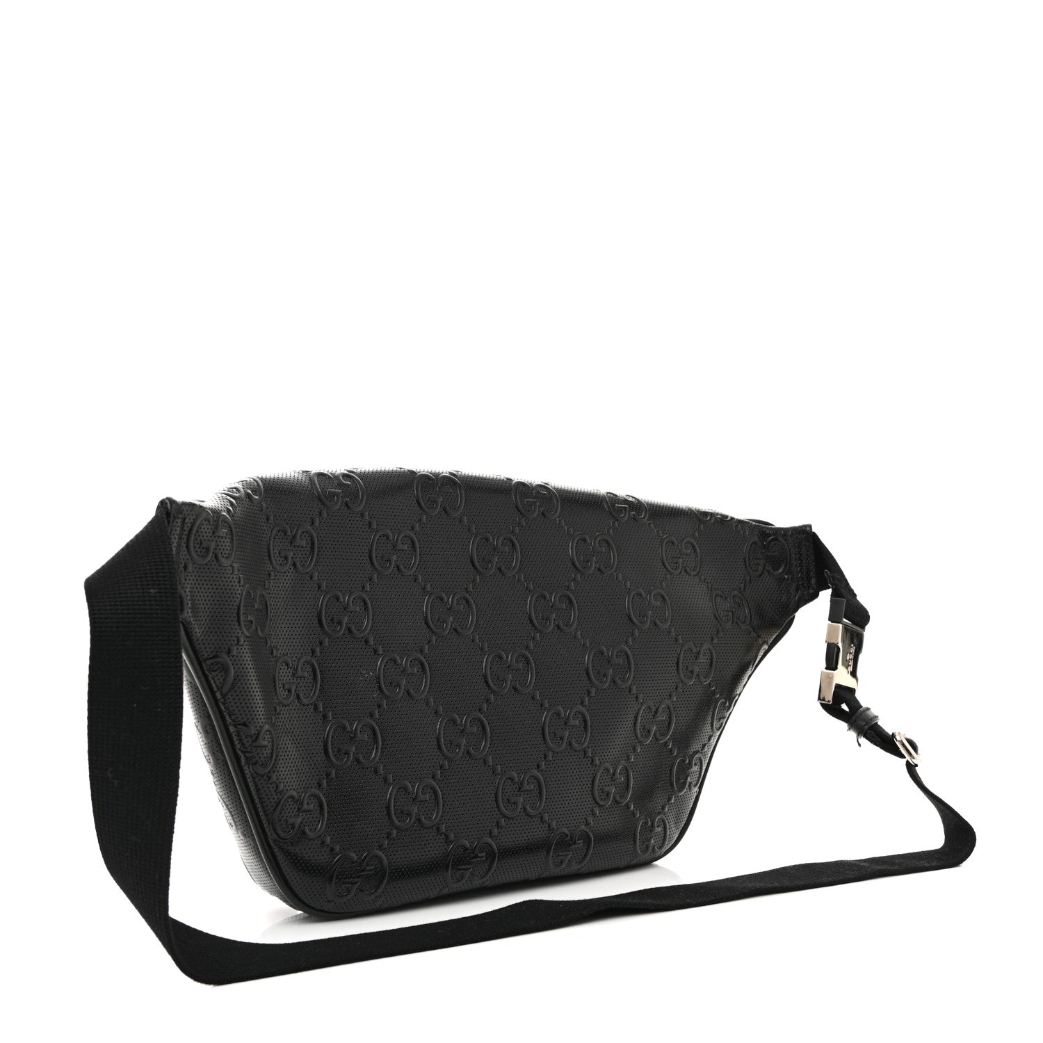Gucci Calfskin GG Tennis Embossed Pocket Belt Bag Black 3 of 10