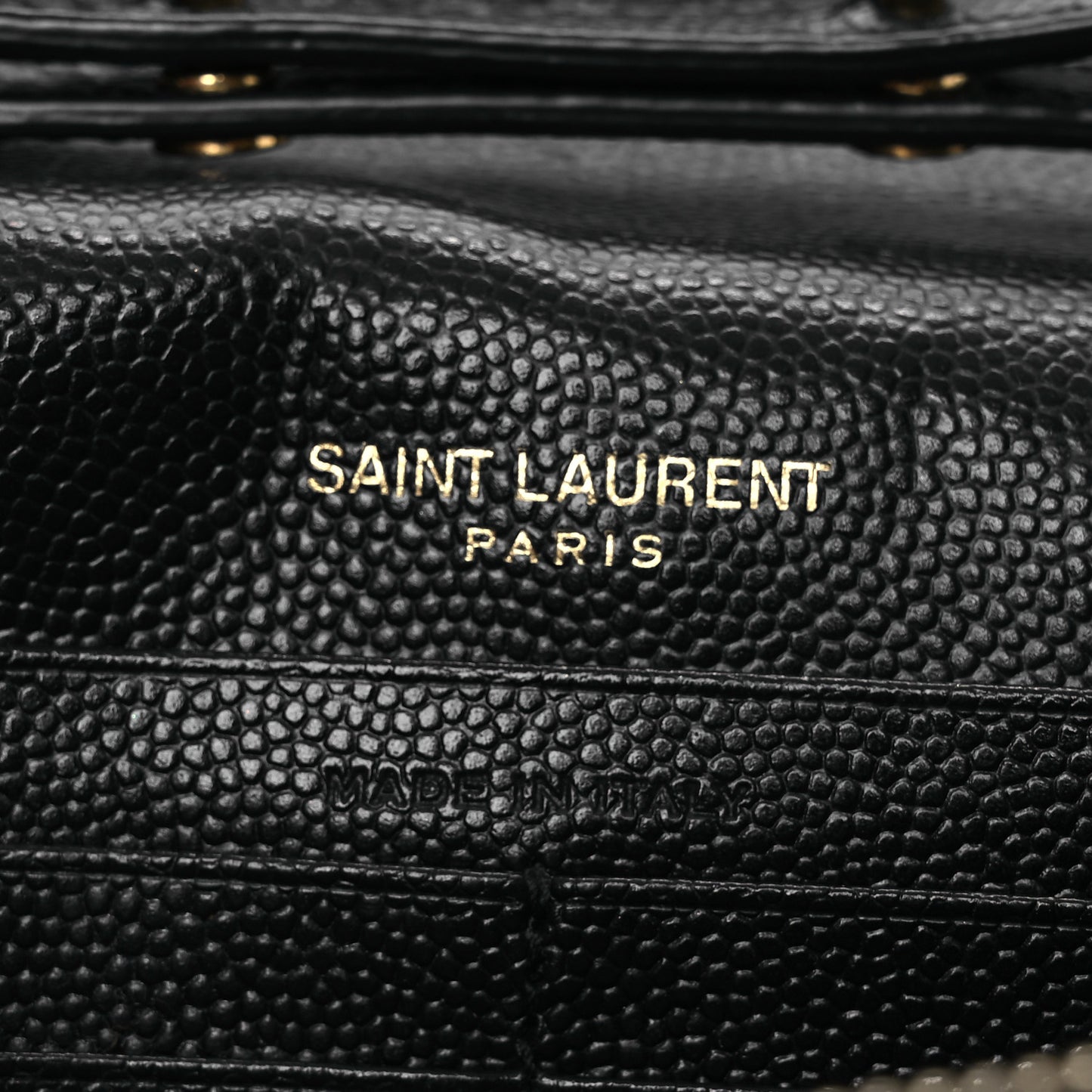 Grain De Poudre Matelasse Chevron Monogram Chain Wallet Black