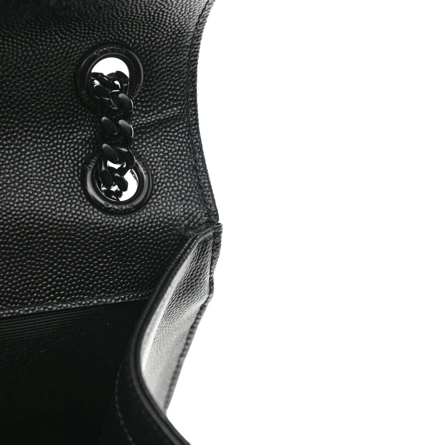 Saint Laurent Grain De Poudre Textured Mixed Matelasse Triquilt Medium Monogram Satchel Black 11 of 11