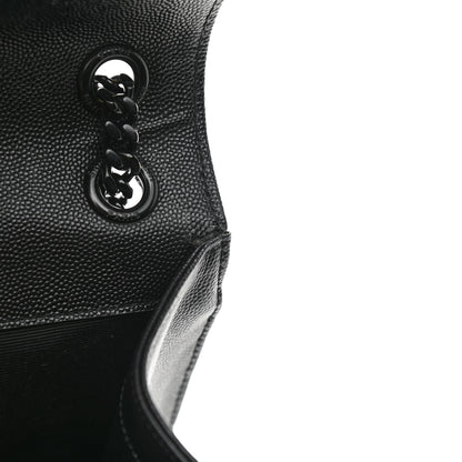 Saint Laurent Grain De Poudre Textured Mixed Matelasse Triquilt Medium Monogram Satchel Black 11 of 11