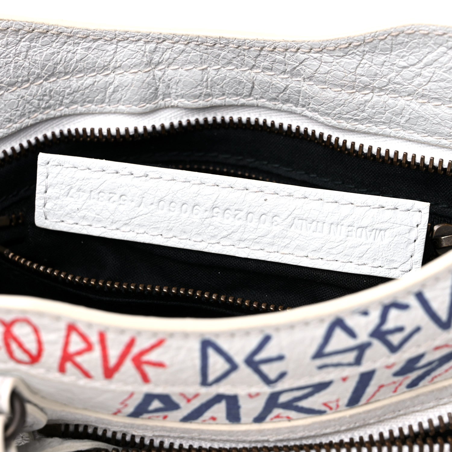 Balenciaga Agneau Graffiti All Over Classic Hardware Mini City White Bleu Rouge 7 of 11