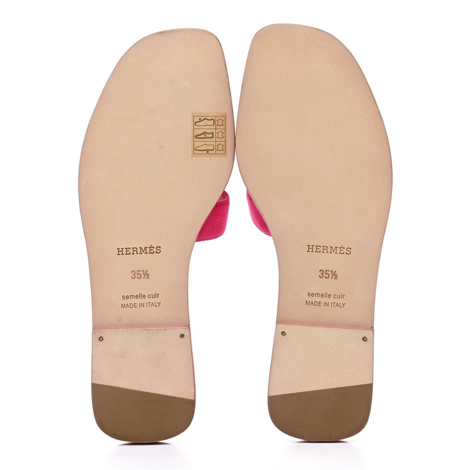 Hermes Suede Goatskin Oran Sandals 35.5 Rose Fuchsia 5 of 9