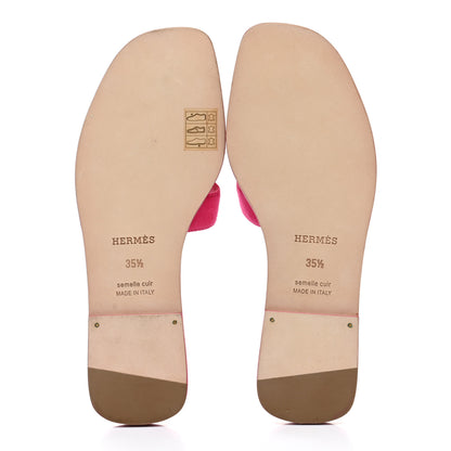 Hermes Suede Goatskin Oran Sandals 35.5 Rose Fuchsia 5 of 9