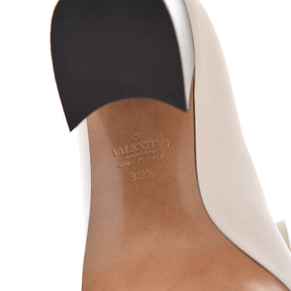Valentino Garavani Calfskin Rockstud Uptown Fringe Loafer 90 Pumps 38.5 Light Ivory 6 of 10