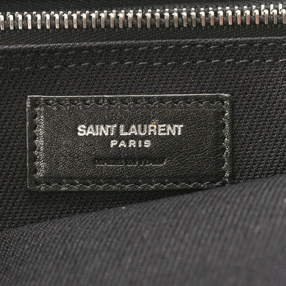 Saint Laurent Linen Calfskin Rive Gauche Tote Black 6 of 9