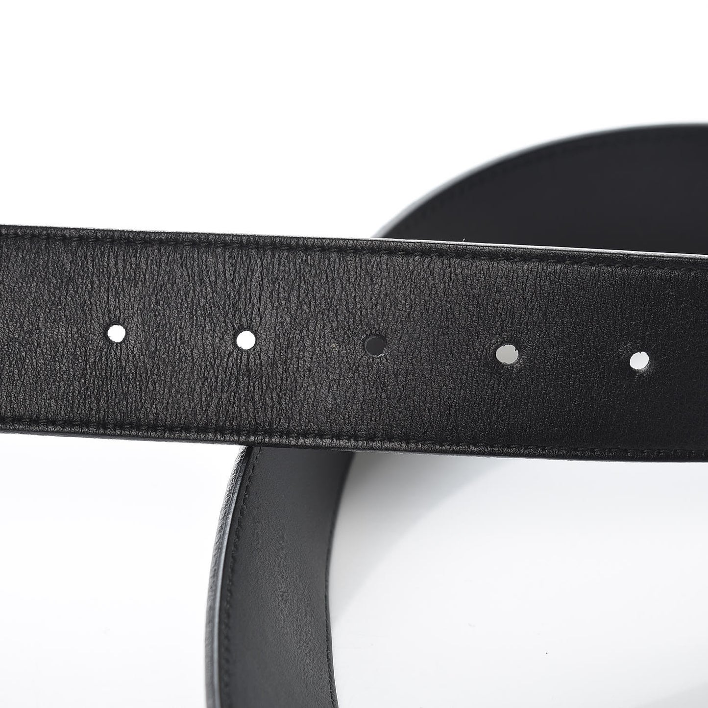 Moon Calfskin Pearl Double G 40mm Belt 80 32 Black Cream