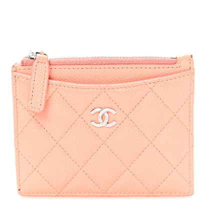 Chanel Caviar Quilted CC Zip Card Holder Orange 1 of 8