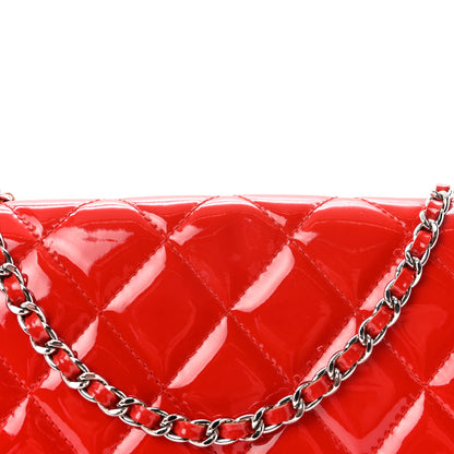 Chanel Patent Quilted Clutch with Chain Flap Red 8 of 10