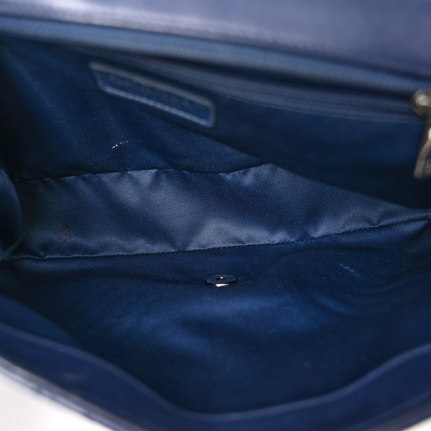 Lambskin Quilted Large CC Crossing Flap Navy