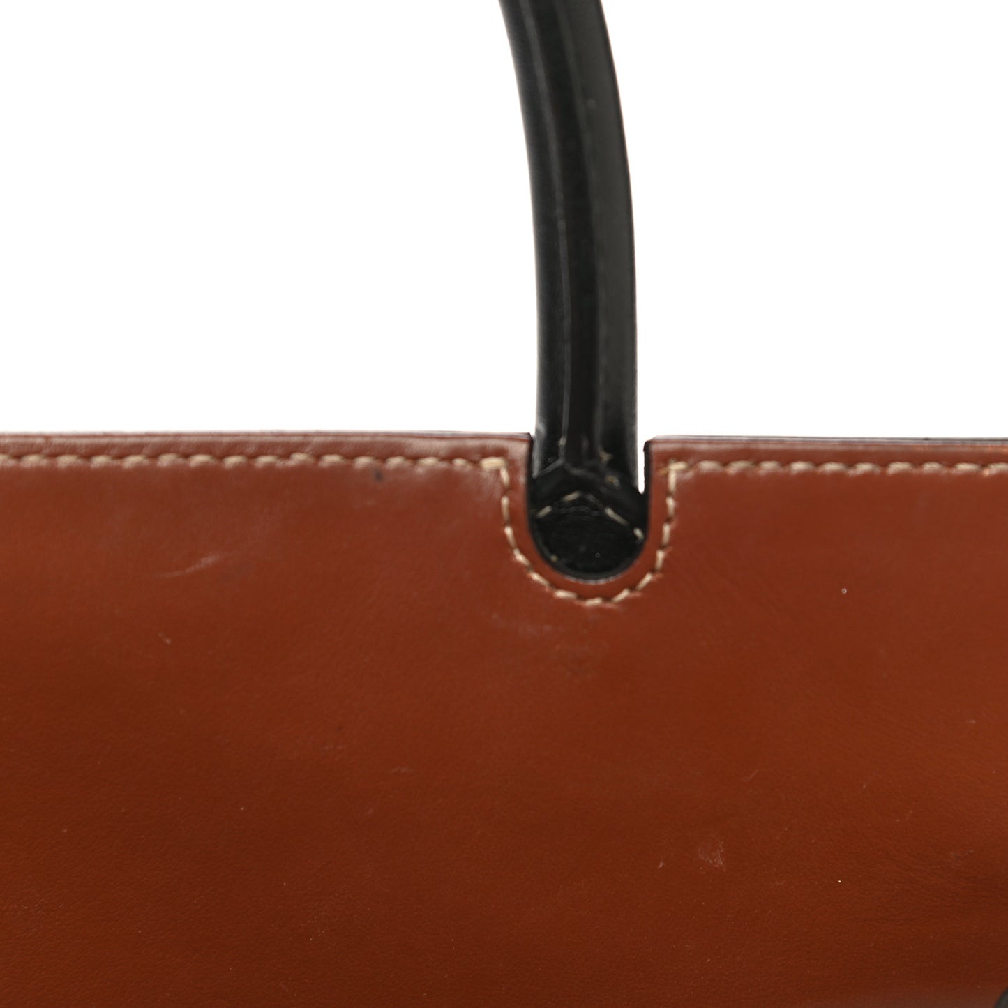 Calfskin Vintage Check Mini Two Handle Title Bag Black