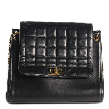 Chanel Lambskin Chocolate Bar Accordion Mademoiselle Flap Black 1 of 7