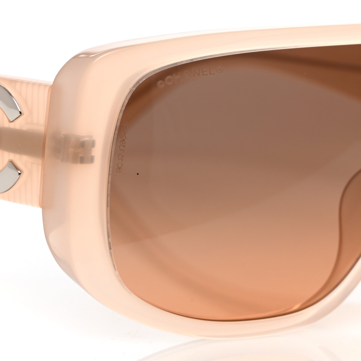 Chanel Transparent Acetate Shield Sunglasses 5495 Light Pink 7 of 7