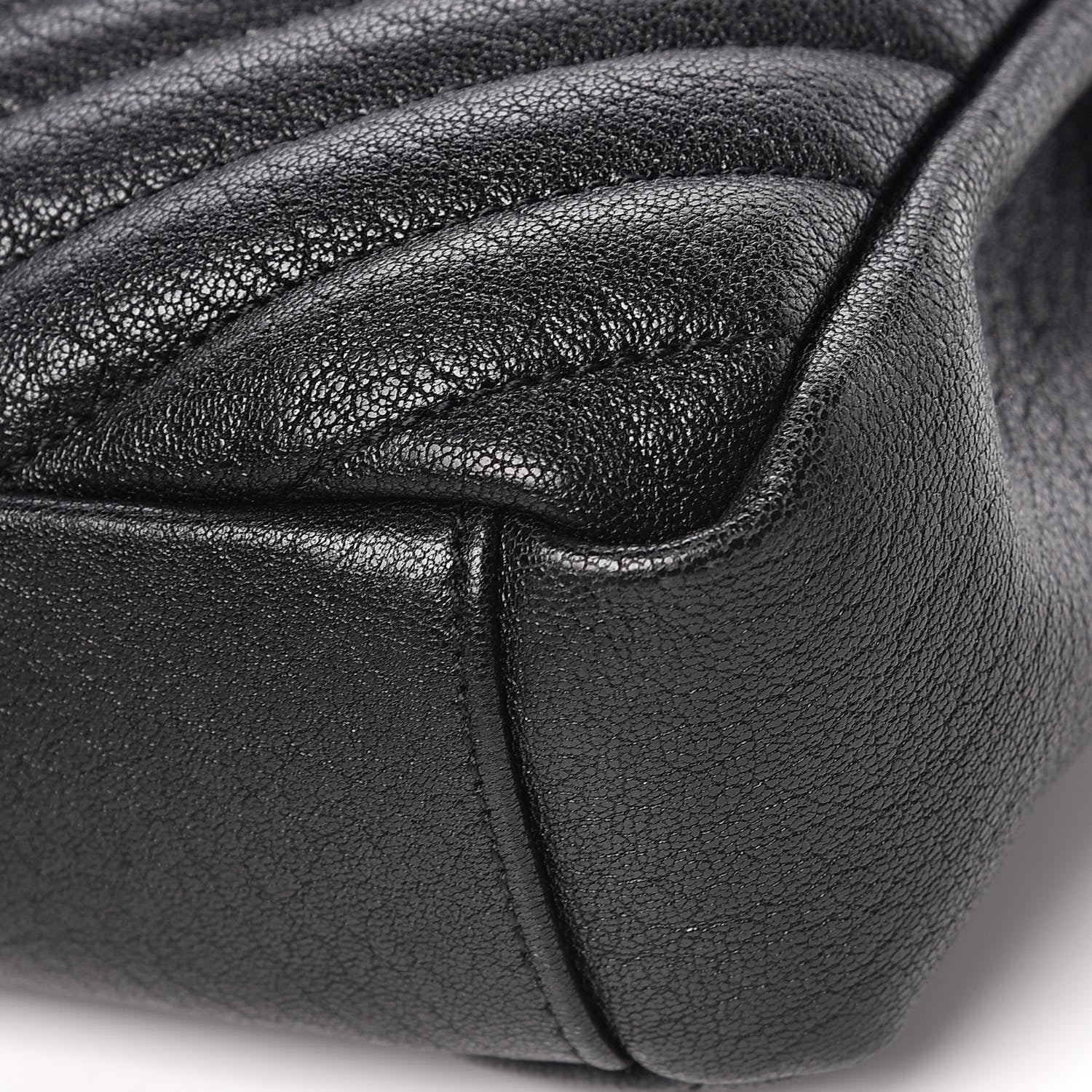 Saint Laurent Sheepskin Matelasse Chevron Monogram Medium College Bag Black 12 of 18